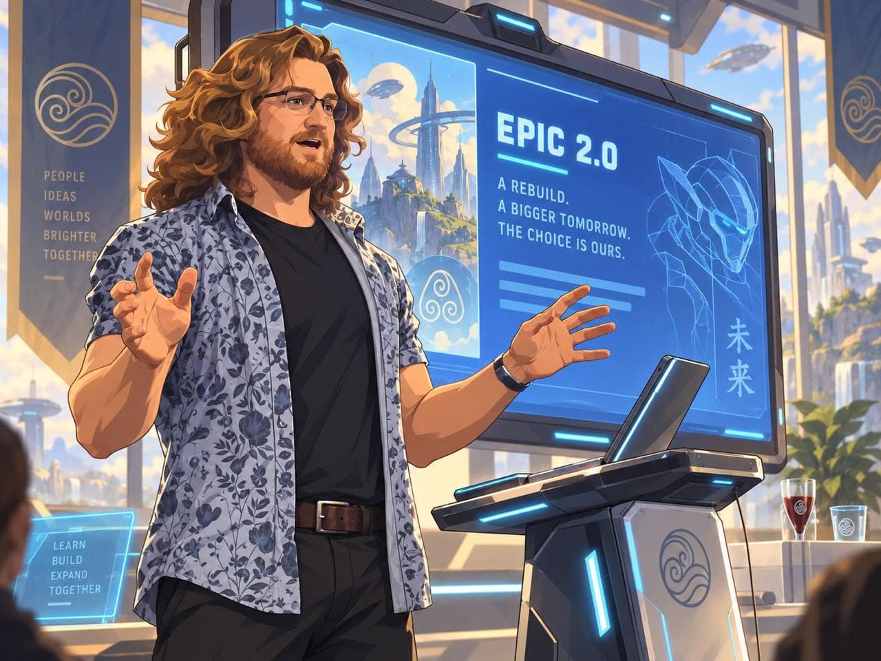 September event visual showing a presenter and an EPIC 2.0 screen