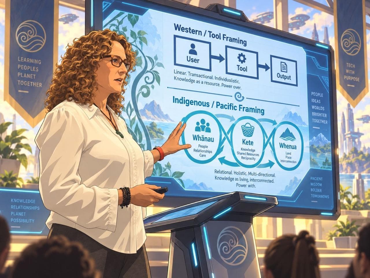 September event visual showing a presentation on Indigenous and Pacific framing